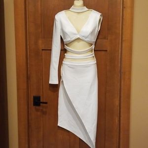 White Femme Los Angeles Cut Out Body Con Dress Sm